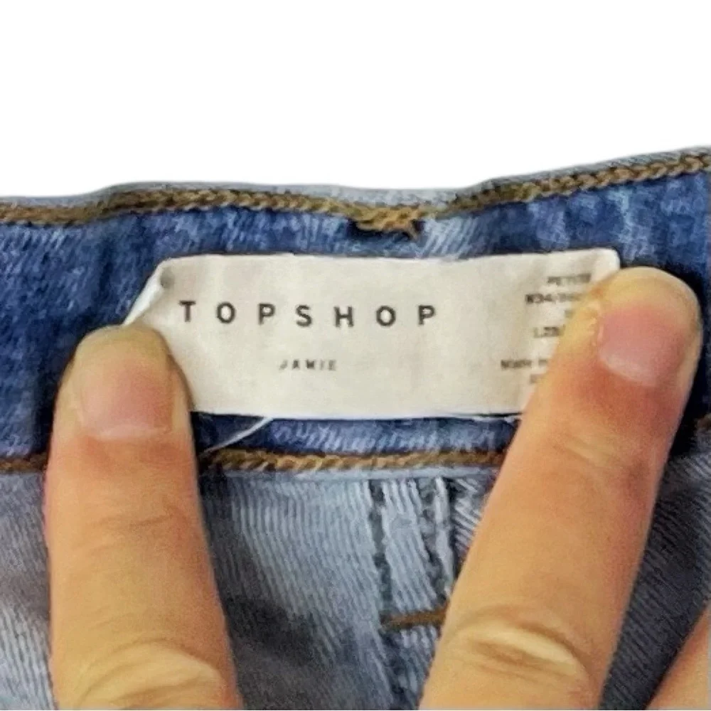 TOPSHOP Men's High Quality Blue Skinny Jeans with Chewed Up Ankles Petite 34W
